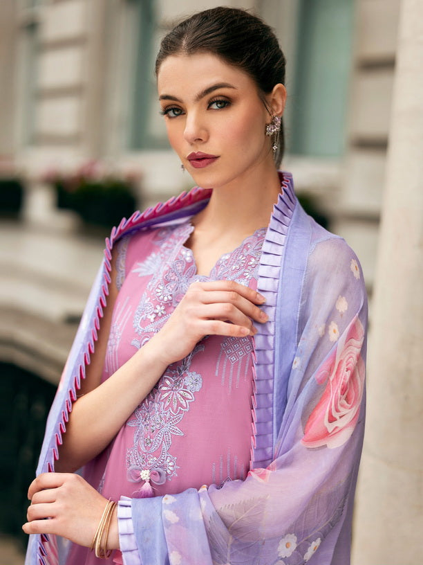 Hemline Odyssey by Mushq Embroidered Lawn Unstitched 3Pc Suit - Wildflower Dream