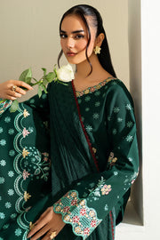 Farasha Summer Weaves Embroidered Lawn Unstitched 3Pc Suit - Willow Green