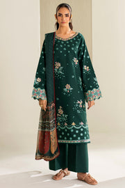 Farasha Summer Weaves Embroidered Lawn Unstitched 3Pc Suit - Willow Green