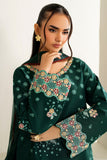 Farasha Summer Weaves Embroidered Lawn Unstitched 3Pc Suit - Willow Green