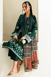 Farasha Summer Weaves Embroidered Lawn Unstitched 3Pc Suit - Willow Green