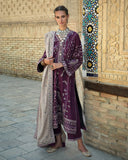 Hemline by Mushq Bukhara Embroidered Viscose Unstitched 3Pc Suit - Winter Caravan