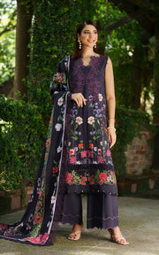 Asifa & Nabeel Meraki Embroidered Viscose Unstitched 3Pc Suit - Winter Rose