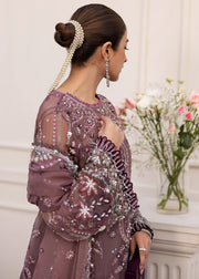 Sadaf Fawad Khan Siraa Embroidered Organza Unstitched 3Pc Suit - Wistful Mauve