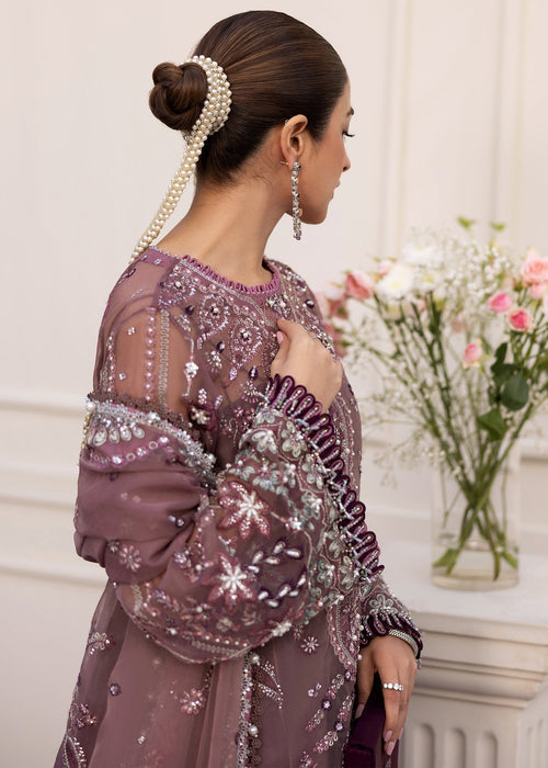 Sadaf Fawad Khan Siraa Embroidered Organza Unstitched 3Pc Suit - Wistful Mauve