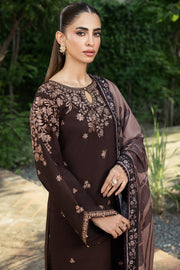 Farasha Embroidered Khaddar Unstitched 3Pc Suit - Woodmist