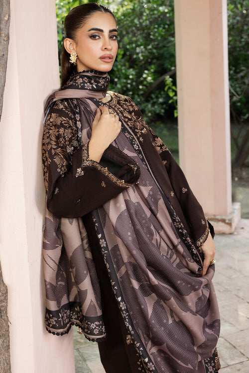 Farasha Embroidered Khaddar Unstitched 3Pc Suit - Woodmist