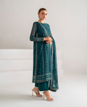 Xenia Formals Embroidered Chiffon Unstitched 3Pc Suit XF-766 AURA