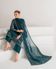 Xenia Formals Embroidered Chiffon Unstitched 3Pc Suit XF-766 AURA