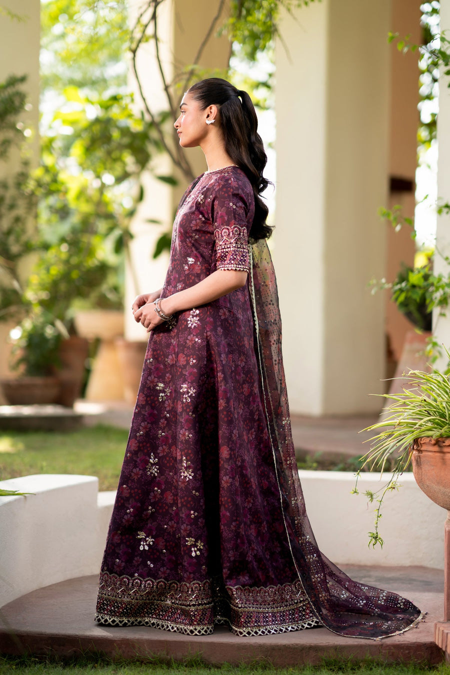 Xenia Formals Embroidered Raw Silk Unstitched 3Pc Suit XF-827 IVAAN