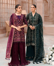 XENIA Formals Mehfilen Luxury Unstitched Chiffon 3Pc Suit - WARINA