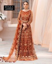 XENIA Formals Mehfilen Luxury Unstitched Net 3Pc Suit - AVA