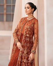 XENIA Formals Mehfilen Luxury Unstitched Net 3Pc Suit - AVA