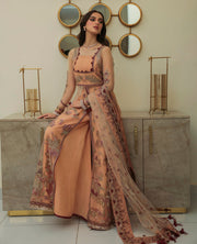 XENIA Formals Embroidered Net Unstitched 3Pc Suit - RADHA