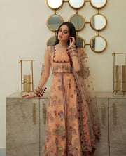 XENIA Formals Embroidered Net Unstitched 3Pc Suit - RADHA