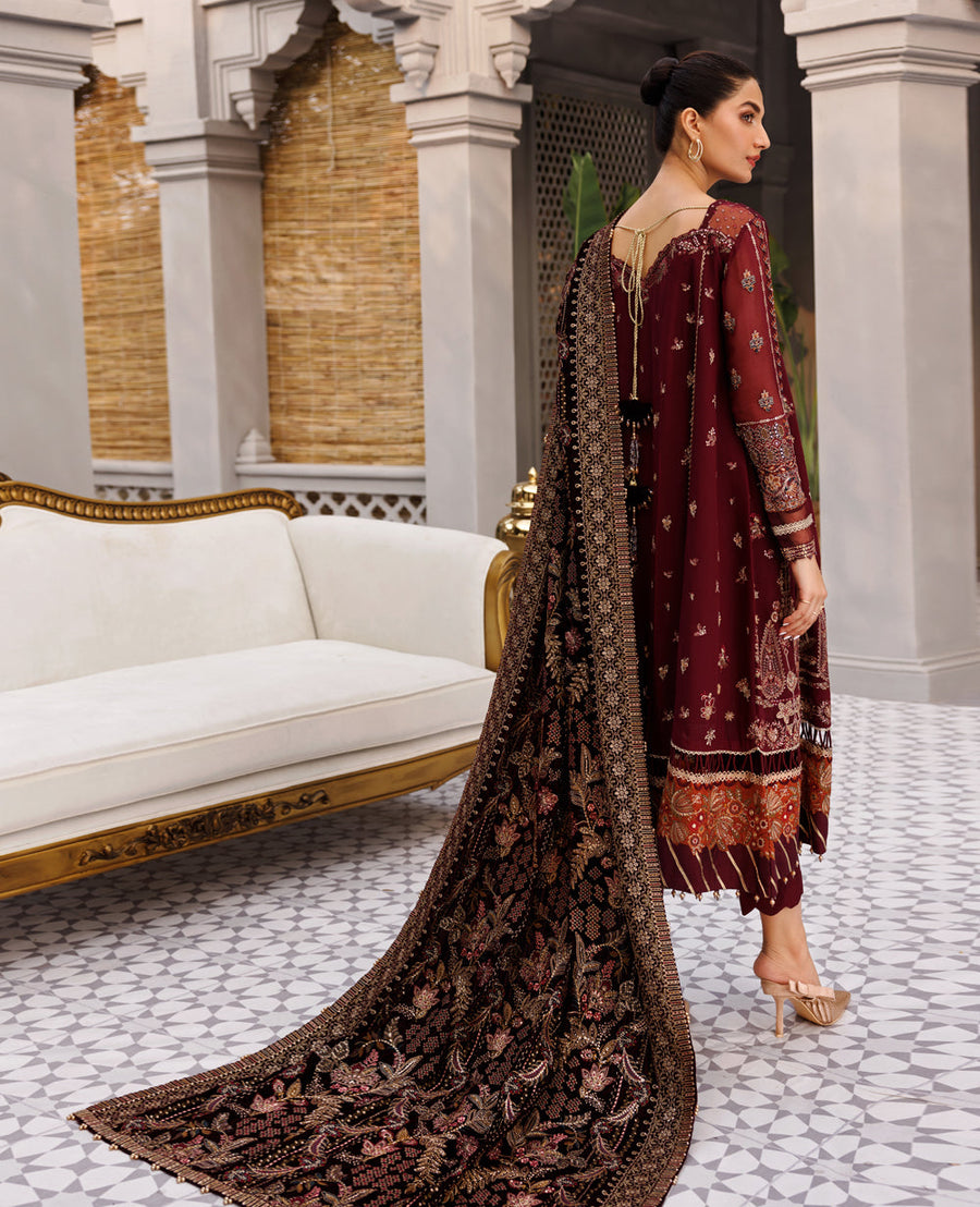 XENIA Formals Hera Luxury Unstitched Chiffon 3Pc Suit - VIDA