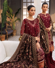 XENIA Formals Hera Luxury Unstitched Chiffon 3Pc Suit - VIDA