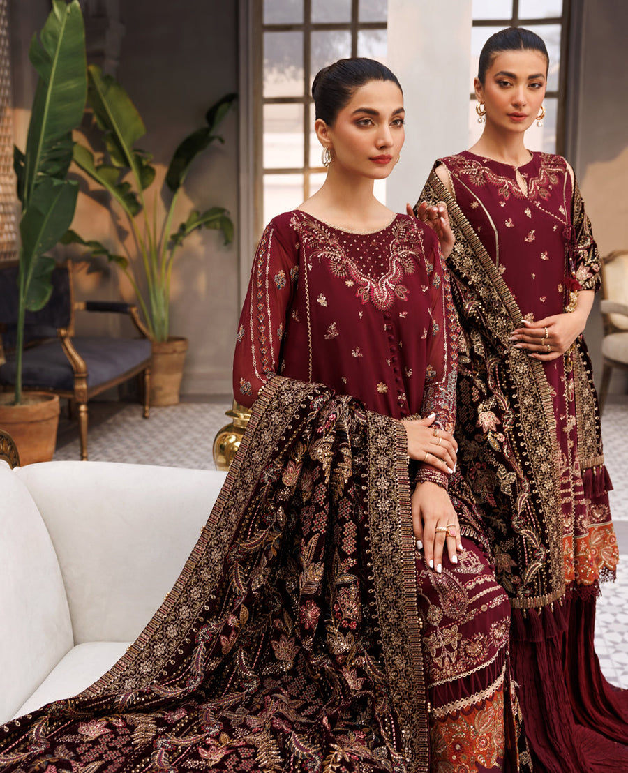 XENIA Formals Hera Luxury Unstitched Chiffon 3Pc Suit - VIDA