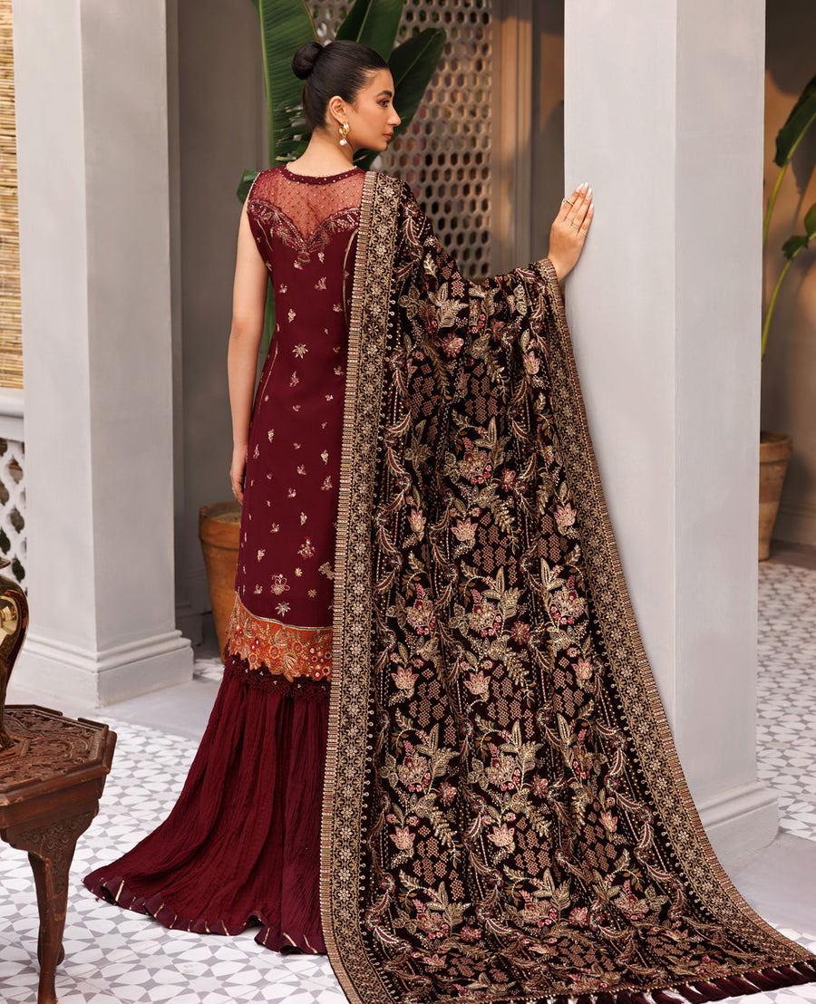 XENIA Formals Hera Luxury Unstitched Chiffon 3Pc Suit - VIDA