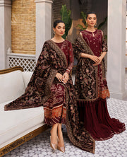 XENIA Formals Hera Luxury Unstitched Chiffon 3Pc Suit - VIDA