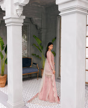 XENIA Formals Hera Luxury Unstitched Chiffon 3Pc Suit - TAUPE