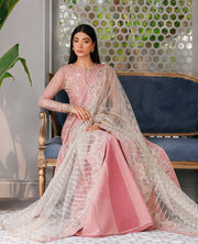 XENIA Formals Hera Luxury Unstitched Chiffon 3Pc Suit - TAUPE