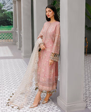 XENIA Formals Hera Luxury Unstitched Chiffon 3Pc Suit - TAUPE