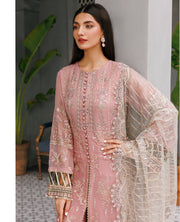 XENIA Formals Hera Luxury Unstitched Chiffon 3Pc Suit - TAUPE