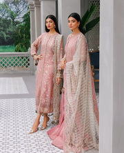 XENIA Formals Hera Luxury Unstitched Chiffon 3Pc Suit - TAUPE