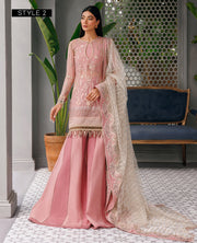 XENIA Formals Hera Luxury Unstitched Chiffon 3Pc Suit - TAUPE