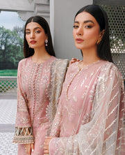 XENIA Formals Hera Luxury Unstitched Chiffon 3Pc Suit - TAUPE