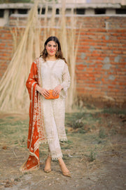 XENIA Formals Hera Luxury Unstitched Chiffon 3Pc Suit - FLEUR