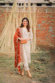 XENIA Formals Hera Luxury Unstitched Chiffon 3Pc Suit - FLEUR