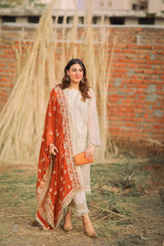 XENIA Formals Hera Luxury Unstitched Chiffon 3Pc Suit - FLEUR