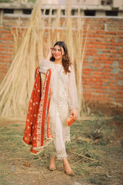 XENIA Formals Hera Luxury Unstitched Chiffon 3Pc Suit - FLEUR