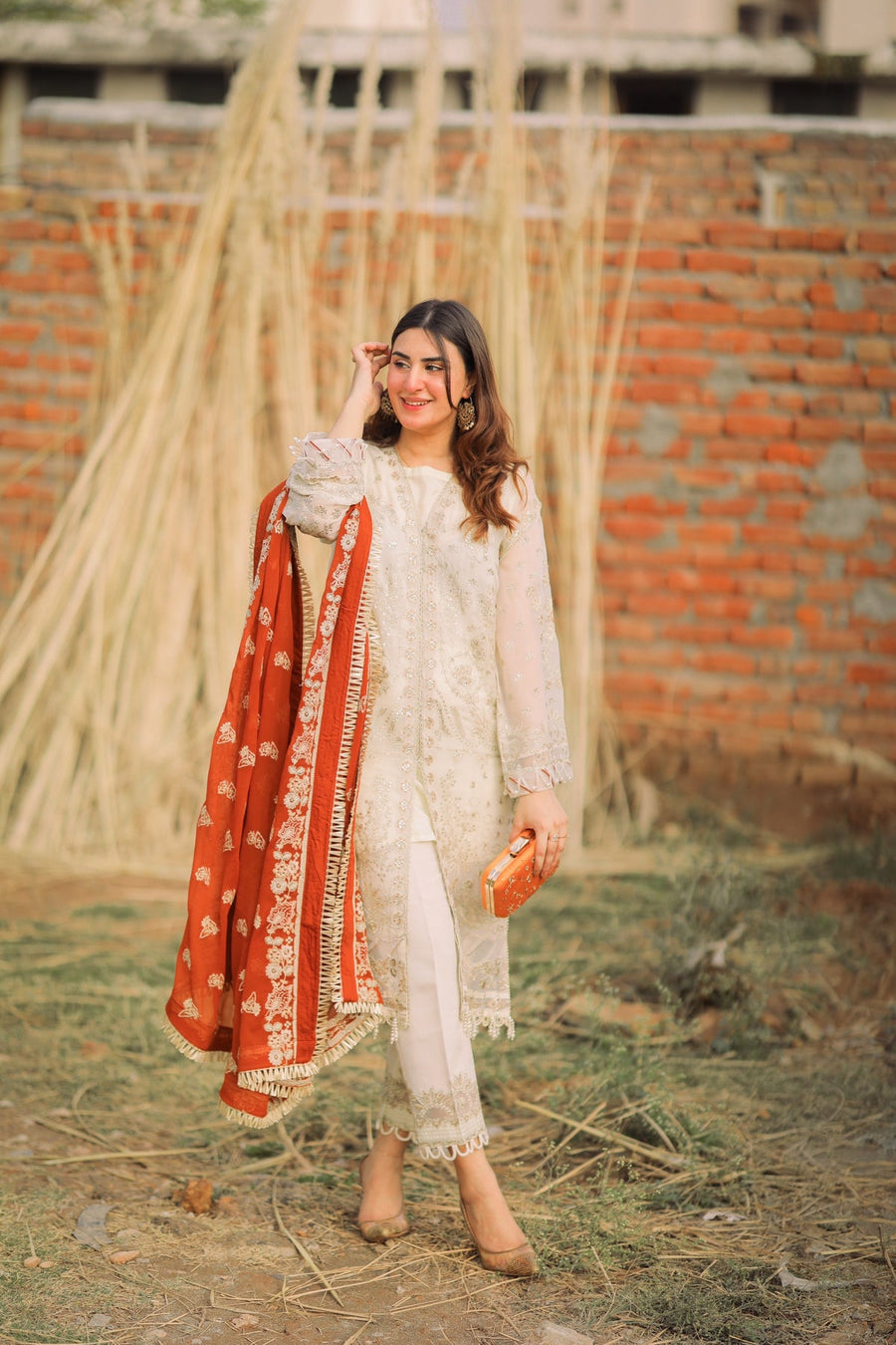 XENIA Formals Hera Luxury Unstitched Chiffon 3Pc Suit - FLEUR