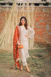 XENIA Formals Hera Luxury Unstitched Chiffon 3Pc Suit - FLEUR