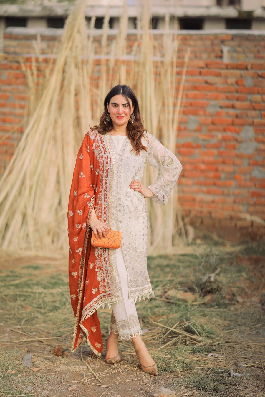 XENIA Formals Hera Luxury Unstitched Chiffon 3Pc Suit - FLEUR