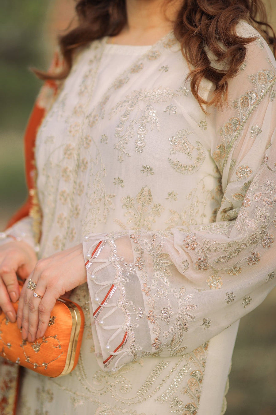 XENIA Formals Hera Luxury Unstitched Chiffon 3Pc Suit - FLEUR