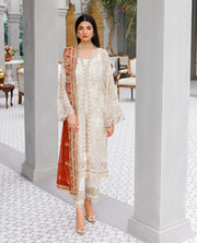 XENIA Formals Hera Luxury Unstitched Chiffon 3Pc Suit - FLEUR
