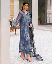 XENIA Formals Hera Luxury Unstitched Chiffon 3Pc Suit - FAYE