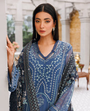 XENIA Formals Hera Luxury Unstitched Chiffon 3Pc Suit - FAYE