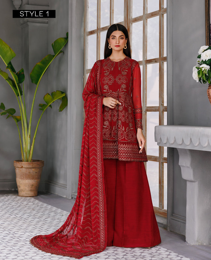 XENIA Formals Hera Luxury Unstitched Chiffon 3Pc Suit - VANYA