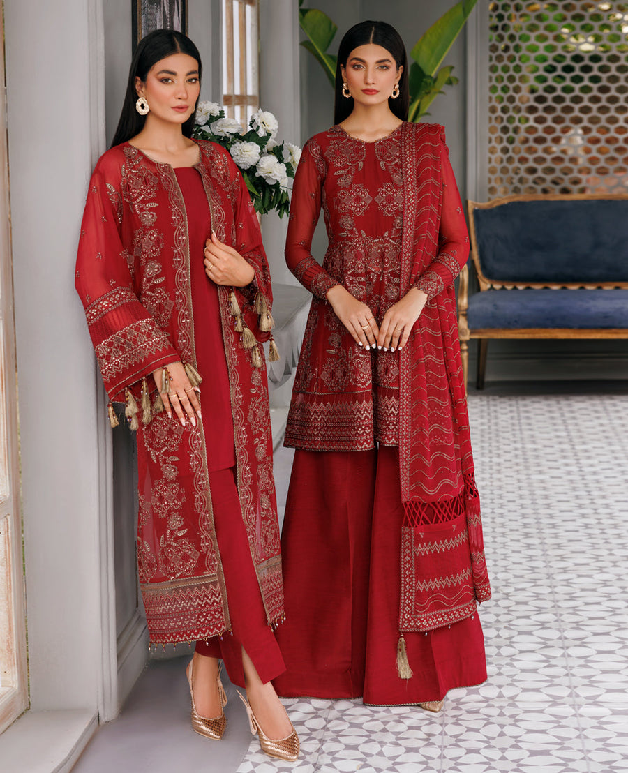 XENIA Formals Hera Luxury Unstitched Chiffon 3Pc Suit - VANYA