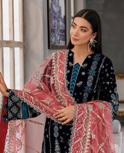 XENIA Formals Hera Luxury Unstitched Velvet 3Pc Suit - ZOONA