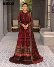 XENIA Formals Hera Luxury Unstitched Chiffon 3Pc Suit - ESMEE
