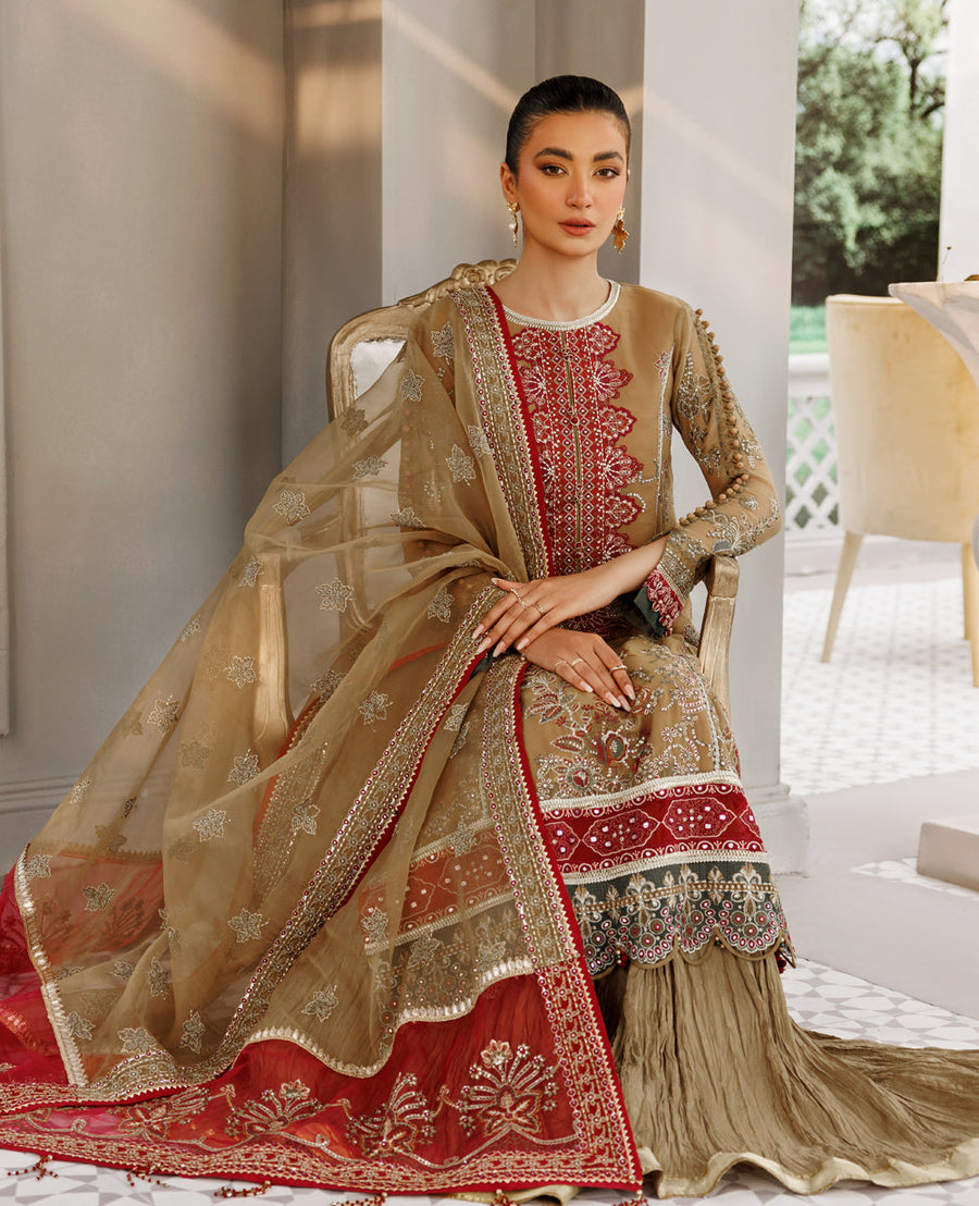 XENIA Formals Hera Luxury Unstitched Chiffon 3Pc Suit - ZAINA