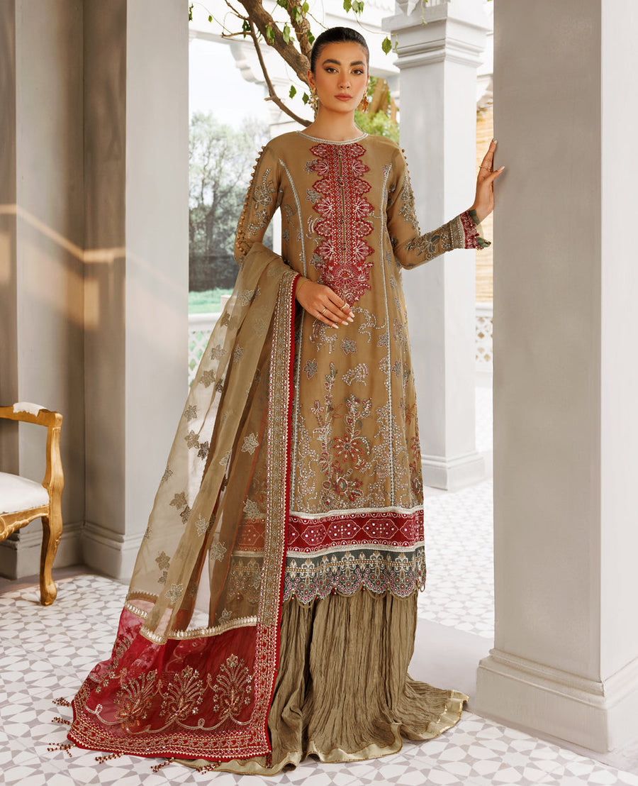 XENIA Formals Hera Luxury Unstitched Chiffon 3Pc Suit - ZAINA