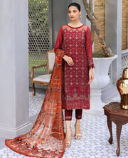 XENIA Formals Hera Luxury Unstitched Chiffon 3Pc Suit - LIVIA