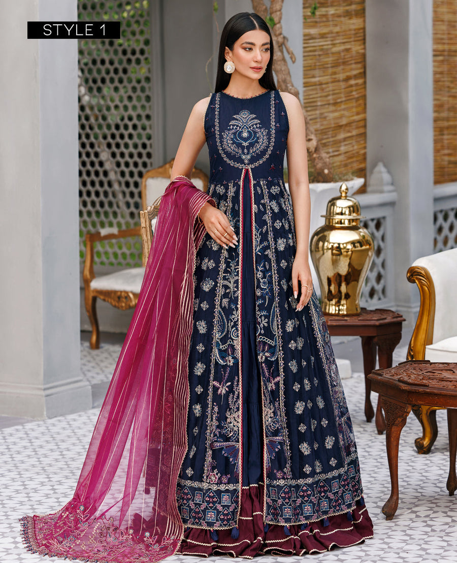 XENIA Formals Hera Luxury Unstitched Net 3Pc Suit - NAMAR